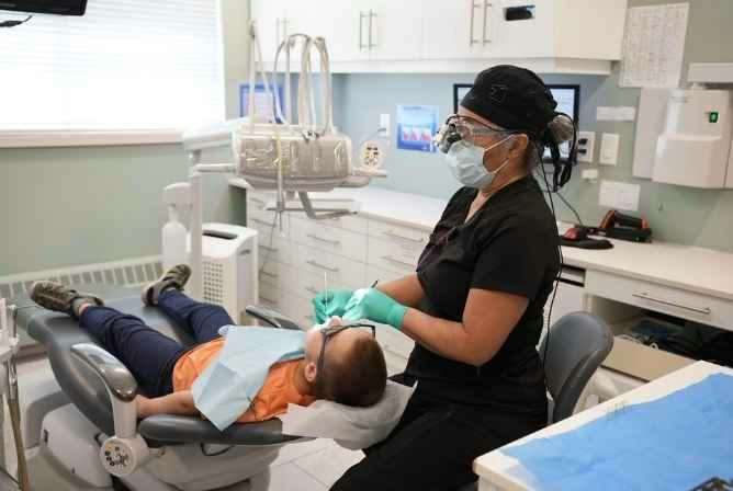 CDCP coverage consultation with dentist and assistant at Stonebrook Dental in North York